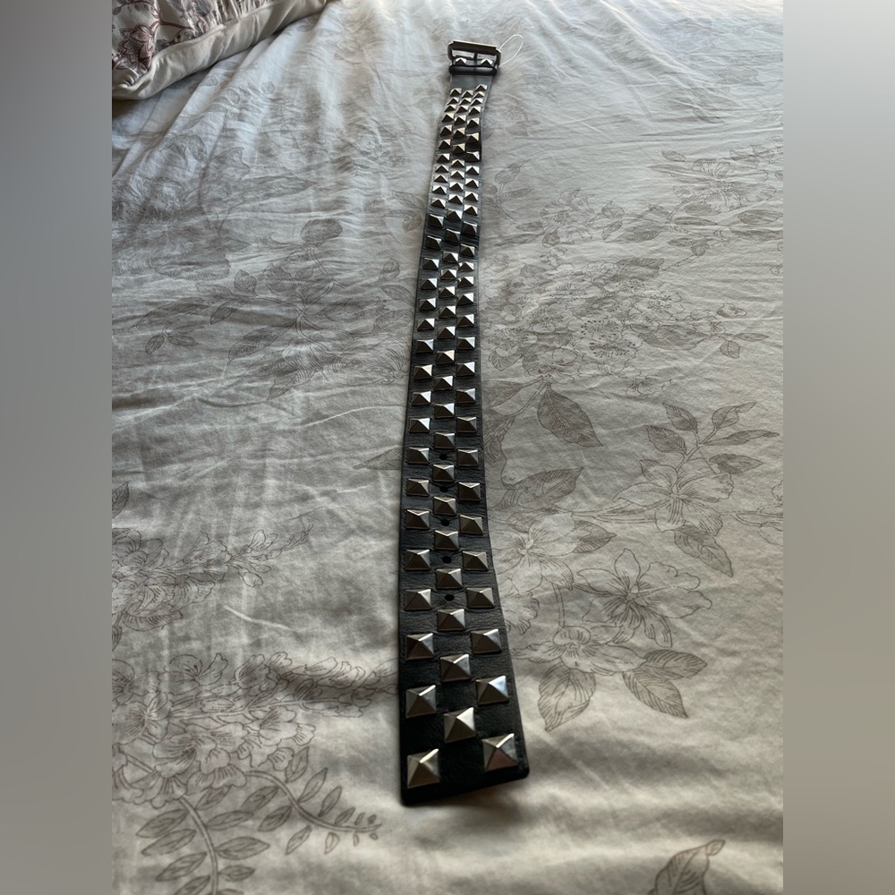 Streets Ahead Black and Silver Studded Belt - Picture 2 of 8